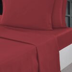 Drap plat en percale de coton cardinal 180x290 cm
