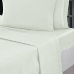 Drap plat en percale de coton ecru 270x300 cm Drap plat en percale de coton ecru 270x300 cm