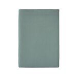 Drap plat en percale de coton vert agave 240x300