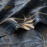 Drap plat satin bleu fonc� 270x295 cm