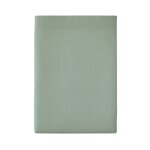 Drap plat uni en percale de coton vert sauge 180x290