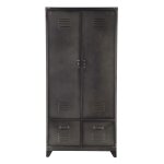 Dressing 2 portes battantes en mtal gris anthracite