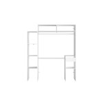 Dressing blanc extensible avec 2 penderies, 4 étagères et 1 tiroir Dressing blanc extensible avec 2 penderies, 4 étagères et 1 tiroir