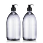 Duo distributeurs de savon noirs 1l verre blanc Duo distributeurs de savon noirs 1l verre blanc
