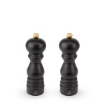 Duo moulins poivre et sel en bois chocolat h18cm Duo moulins poivre et sel en bois chocolat h18cm