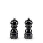 Duo de moulins à poivre et à sel en bois laqué noir h12cm Duo de moulins à poivre et à sel en bois laqué noir h12cm
