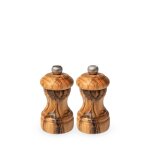 Duo moulins poivre et sel manuels en bois d'olivier h10cm Duo moulins poivre et sel manuels en bois d'olivier h10cm