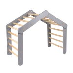 chelle de gymnastique 112x61x94cm pikler triangle d'escalade, gris