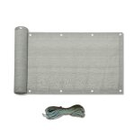 Ecran brise - vue de balcon 0, 9x5 m en hdpe gris