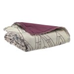 Edredon en lin bordeaux 80 x 180