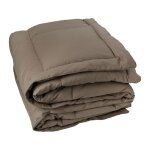 Edredon matelass peau de pche oekotex 100% polyester - fibre taupe