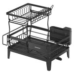 �gouttoir � vaisselle 2 niveaux bec rotatif 360 extensible noir