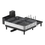 Égouttoir à vaisselle extensible avec bec tournant argent et noir Égouttoir à vaisselle extensible avec bec tournant argent et noir