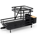 Egouttoir  vaisselle noir avec panneau amovible pour la cuisine