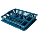Égouttoir à vaisselle en plastique bleu 46x37x9. 5cm Égouttoir à vaisselle en plastique bleu 46x37x9. 5cm