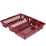 gouttoir  vaisselle en plastique rouge bordeaux 47x39x10cm