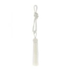 Embrasse � rideau avec pompon - blanc