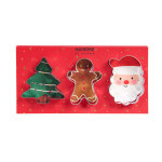 Emporte - pices sapin, pre nol et bonhomme de pain d'pices en inox argent