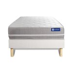 Ensemble 120x190 matelas mmoire de forme sommier kit blanc