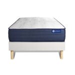 Ensemble 120x190 matelas m�moire de forme sommier kit blanc