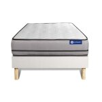 Ensemble 120x190 matelas mmoire de forme sommier kit blanc