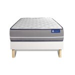 Ensemble 120x190 matelas mmoire de forme sommier kit blanc