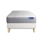 Ensemble 120x190 matelas mmoire de forme sommier kit blanc