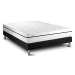 Ensemble 140x190 matelas m�moire de forme sommier kit noir