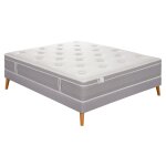 Ensemble 140x190 matelas ressorts ensachs ferme h30 + sommier