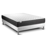 Ensemble 140x190 matelas ressorts ensachs sommier blanc