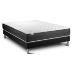 Ensemble 140x190 matelas ressorts ensachs sommier noir