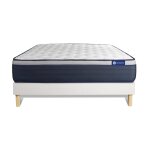 Ensemble 160x200 matelas latex et mmoire de forme sommier kit blanc