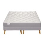 Ensemble 160x200 matelas ressorts ensachs ferme h22 + 2 sommiers
