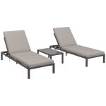 Ensemble de 2 bains de soleil inclinables avec matelas dhoussables