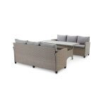 Ensemble de 2 canaps en rotin synthtique et acier avec table haute