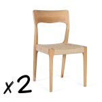 Ensemble de 2 chaises en bois d'hva