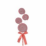 Ensemble 2 dcorations de nol forme de bonbon en plastique et mousse