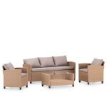 Ensemble de 2 fauteuils et canapé 3 places avec table basse Ensemble de 2 fauteuils et canapé 3 places avec table basse