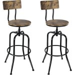 Ensemble de 2 tabourets de bar industriels 54 x 54x 98 - 106cm Ensemble de 2 tabourets de bar industriels 54 x 54x 98 - 106cm