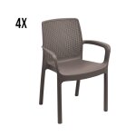 Ensemble de 4 chaises d'ext�rieur marron 54x61 cm