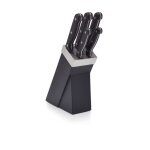 Ensemble de 5 couteaux et bloc en acier inoxydable noir