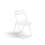 Ensemble de 6 chaises pliantes en mtal blanc et polypropylne blanc