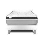 Ensemble 90x190 matelas m�moire de forme sommier kit blanc