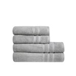 Ensemble de bain 4 pièces coton bio gris perle Ensemble de bain 4 pièces coton bio gris perle
