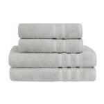 Ensemble de bain 4 pièces en coton / modal gris perle Ensemble de bain 4 pièces en coton / modal gris perle