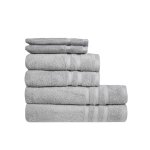 Ensemble de bain 6 pièces coton bio gris perle Ensemble de bain 6 pièces coton bio gris perle