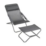 Ensemble bain de soleil et repose - jambes en acier gris