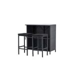 Ensemble bar et 2 tabourets de jardin knock