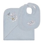 Ensemble bébé cape de bain + 2 bavoirs ciel Ensemble bébé cape de bain + 2 bavoirs ciel