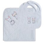 Ensemble bb cape de bain + 2 bavoirs nuage
